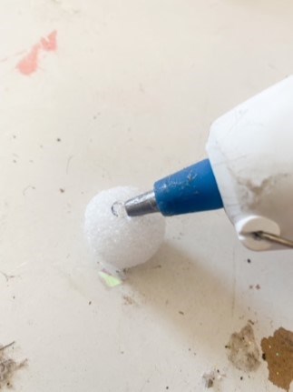 Xyron Glue Gun and Styrofoam ball